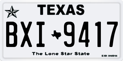 TX license plate BXI9417
