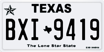 TX license plate BXI9419