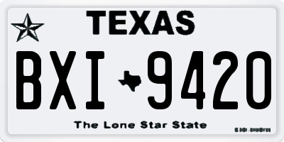 TX license plate BXI9420