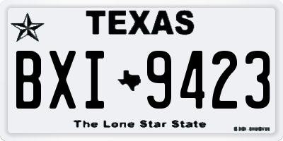 TX license plate BXI9423