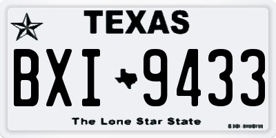 TX license plate BXI9433