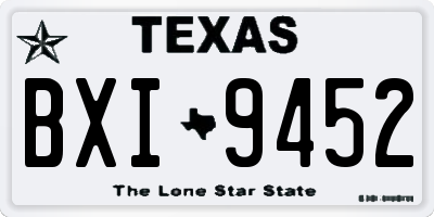 TX license plate BXI9452