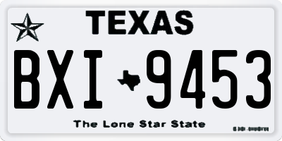 TX license plate BXI9453