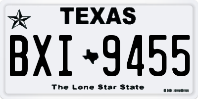 TX license plate BXI9455
