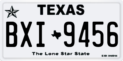 TX license plate BXI9456