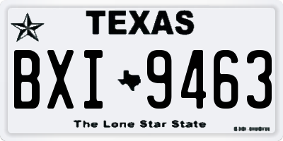 TX license plate BXI9463