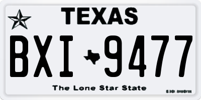TX license plate BXI9477