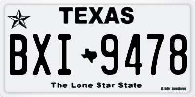 TX license plate BXI9478