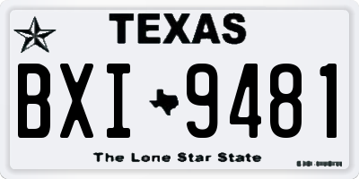 TX license plate BXI9481