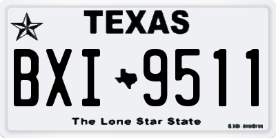 TX license plate BXI9511