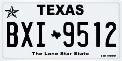 TX license plate BXI9512