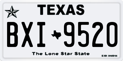 TX license plate BXI9520