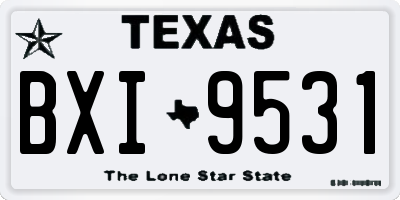 TX license plate BXI9531