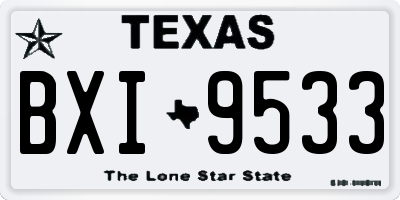 TX license plate BXI9533