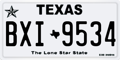 TX license plate BXI9534