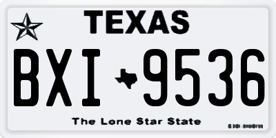 TX license plate BXI9536