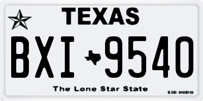 TX license plate BXI9540