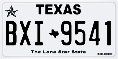 TX license plate BXI9541