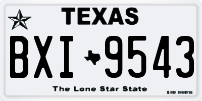 TX license plate BXI9543
