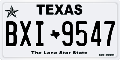 TX license plate BXI9547