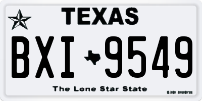 TX license plate BXI9549