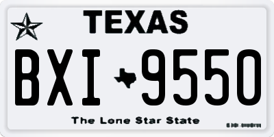 TX license plate BXI9550