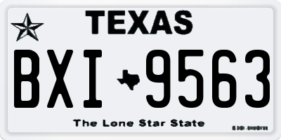 TX license plate BXI9563