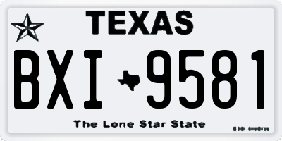 TX license plate BXI9581