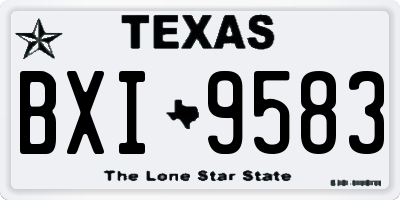 TX license plate BXI9583