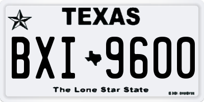 TX license plate BXI9600