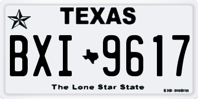 TX license plate BXI9617
