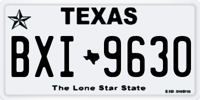 TX license plate BXI9630