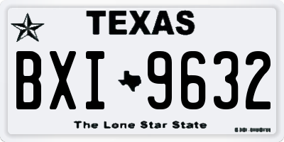 TX license plate BXI9632