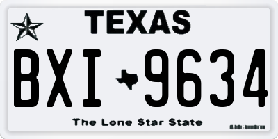 TX license plate BXI9634