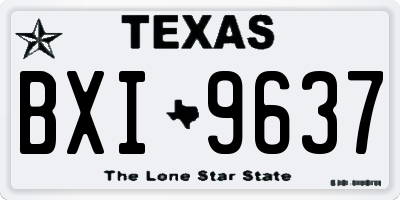 TX license plate BXI9637