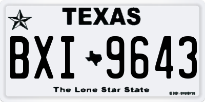 TX license plate BXI9643