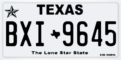 TX license plate BXI9645