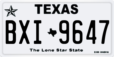TX license plate BXI9647