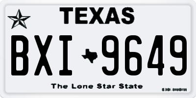 TX license plate BXI9649