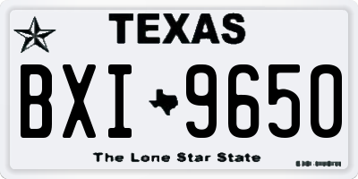 TX license plate BXI9650