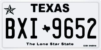 TX license plate BXI9652