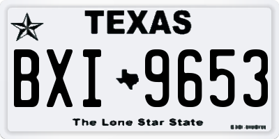 TX license plate BXI9653
