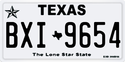 TX license plate BXI9654