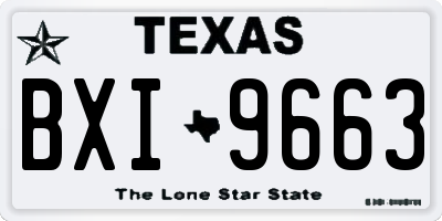 TX license plate BXI9663