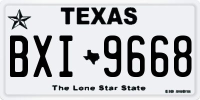 TX license plate BXI9668