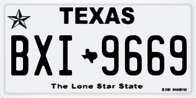TX license plate BXI9669