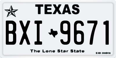TX license plate BXI9671