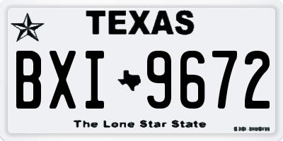 TX license plate BXI9672