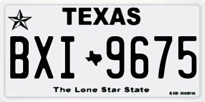 TX license plate BXI9675