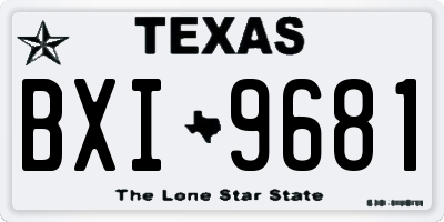 TX license plate BXI9681